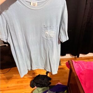 Southern Fried Cotton Light Blue Pocket Tee